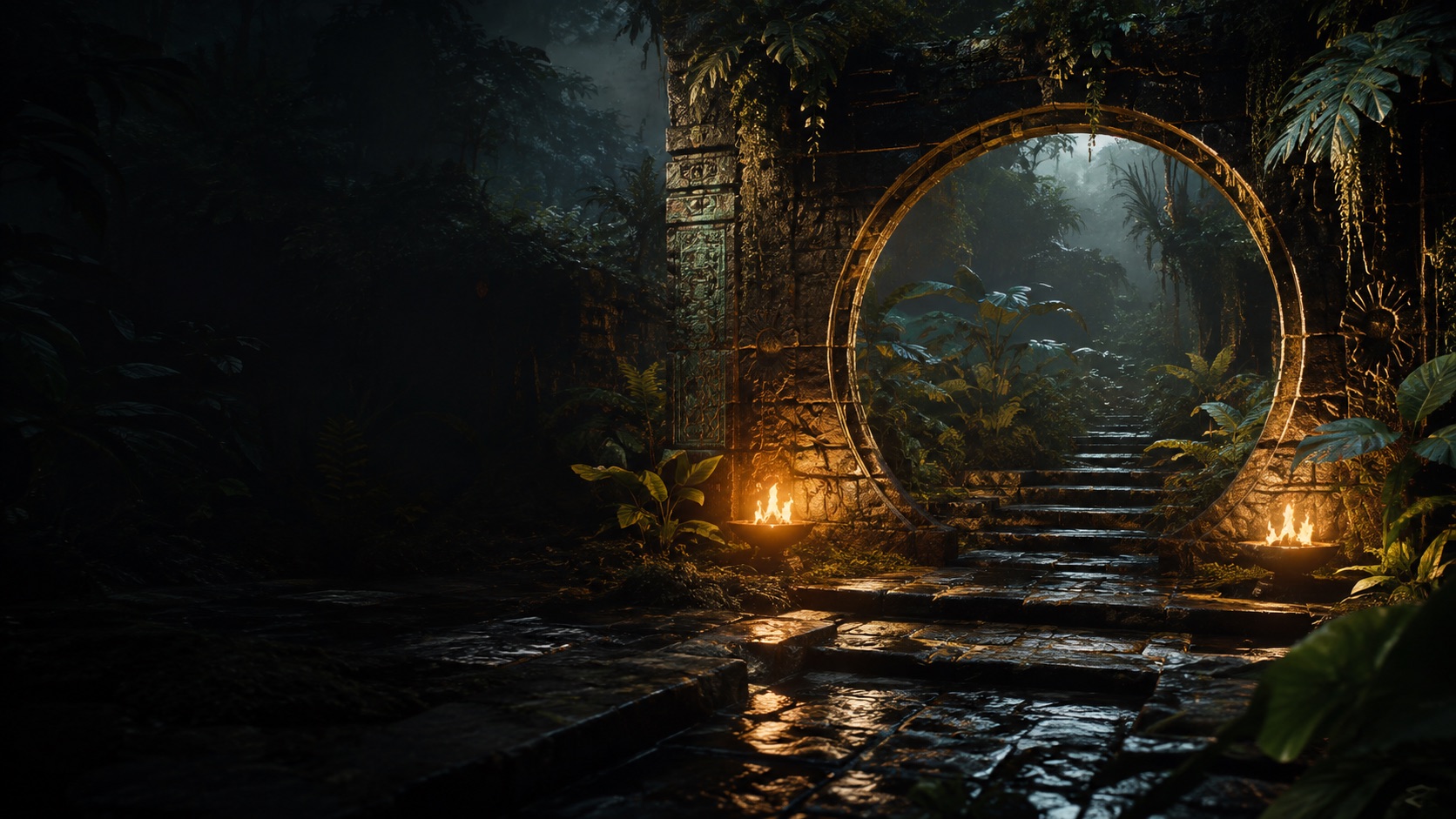 Jungle portal artwork from the DrinkMeXo website concept